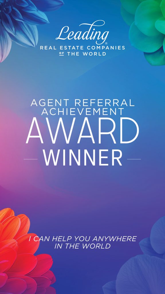 Miami Luxury Real Estate Agent Referral Achievement Award through Leading Real Estate Companies of the World